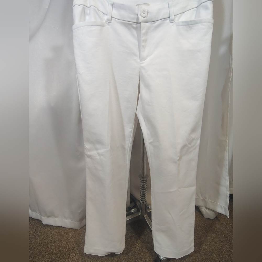 LL Bean Straight Leg Pants, Women, White, Low -Medium Rise, 32Wx29L  (S)